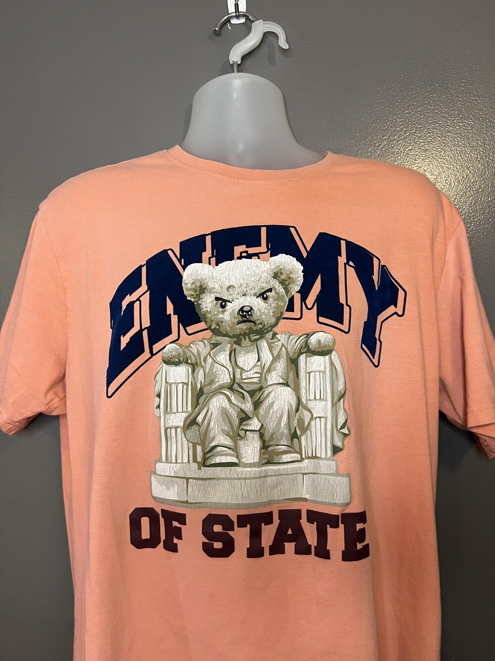 Goat Enemy Of State Shirt Mens 2XL Pink Teddy Bear Graphic Streetwear Tee